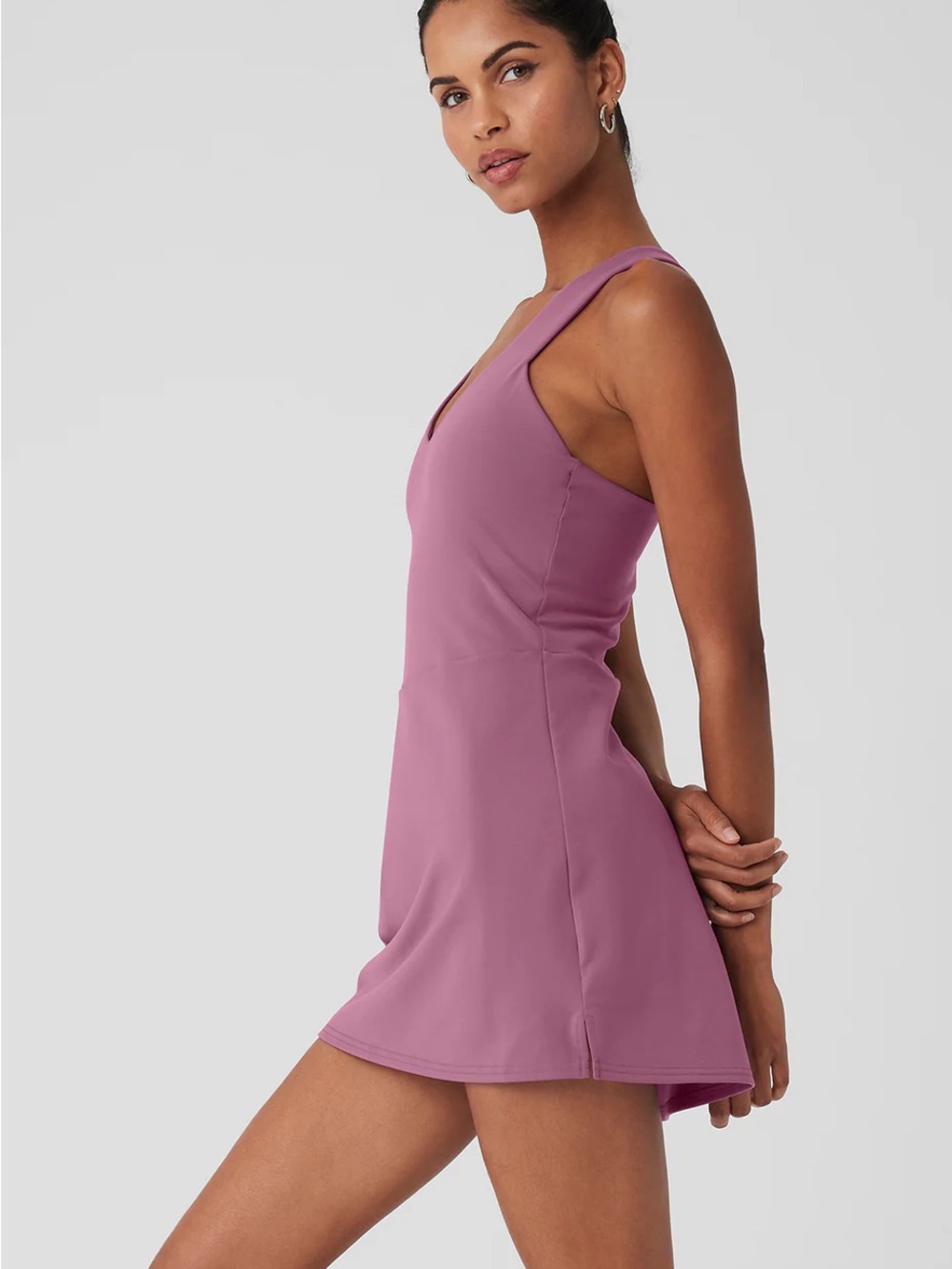 ALO Yoga Size M Airbrush Real Tennis Mini Dress Soft Mulberry - Picture 10 of 10